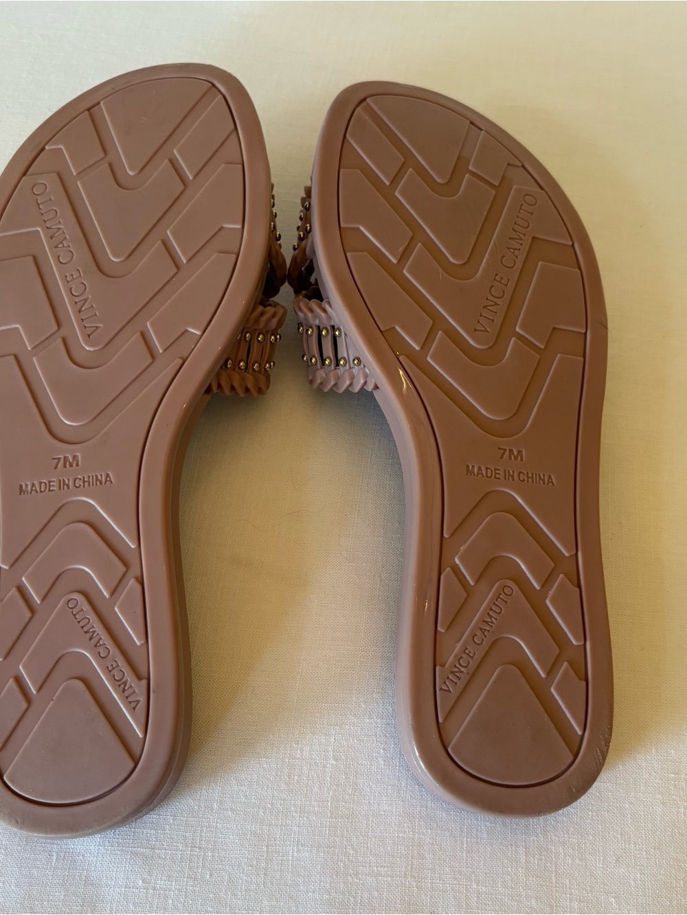 Vince Camuto Erindra Braided Slide Sandals with Gold Stud Detail in Blush - Picture 6 of 7